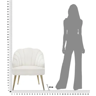 Fotel SHELL Kremowy 65x69x84 cm